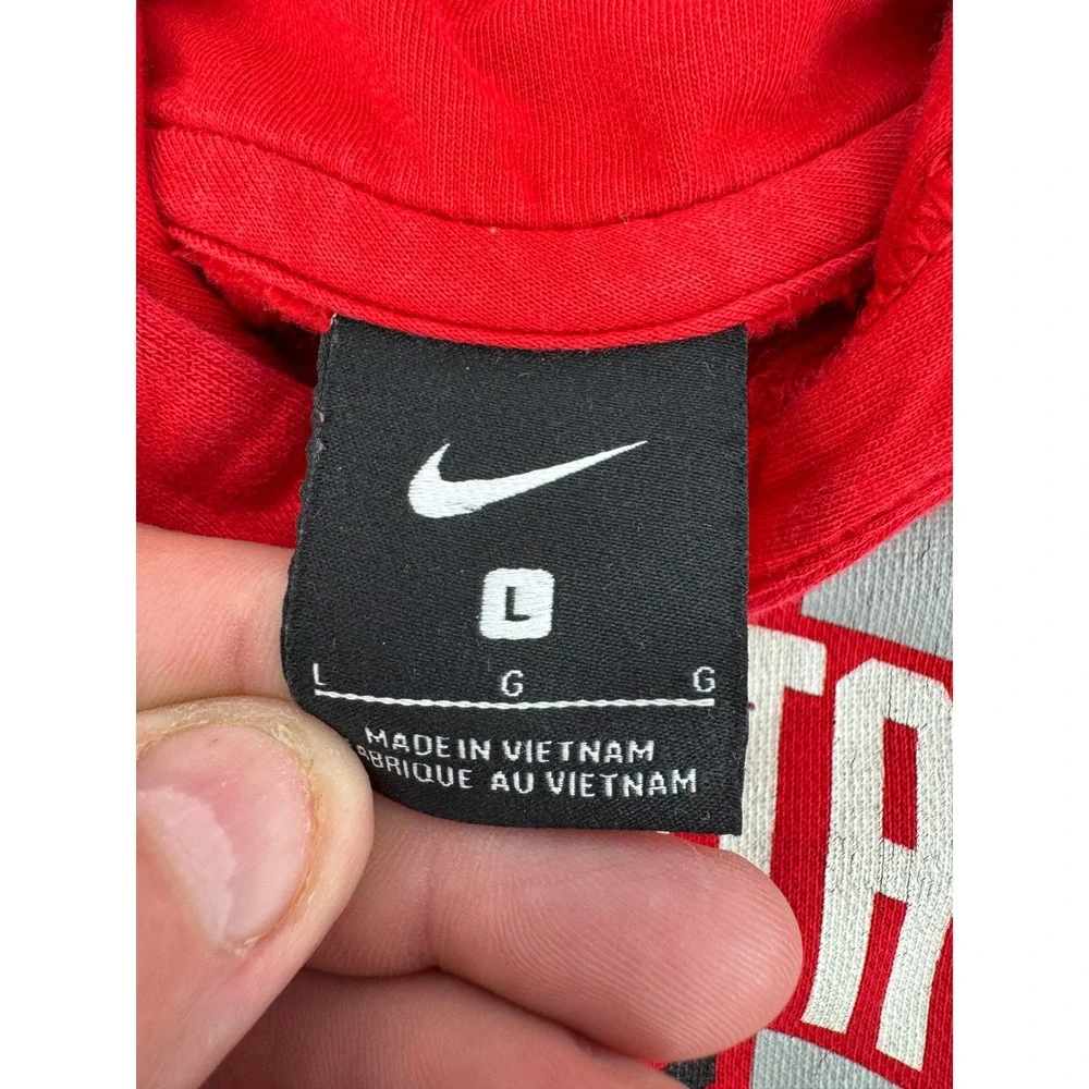 Nike Ohio State Buckeyes Hoodie Men Large Red Pullover NCAA Sweatshirt Graphic